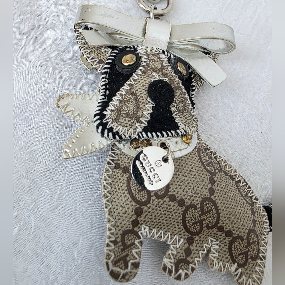 Auth Gucci GG French Bulldog Leather Keychain/Charm - Picture 5 of 8
